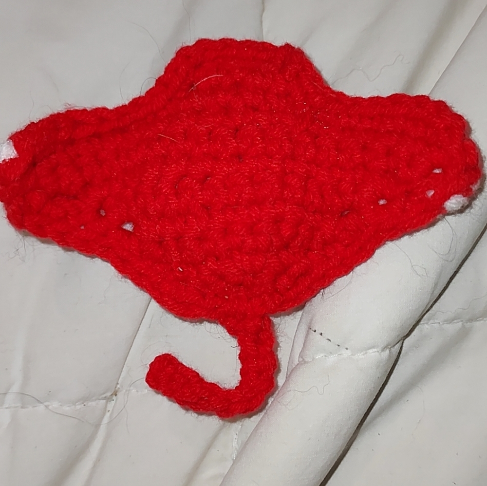 Handmade Red Crochet Manta Ray